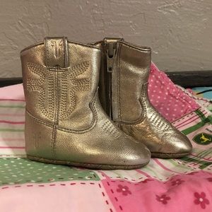 Metallic gold Frye boots - size 1